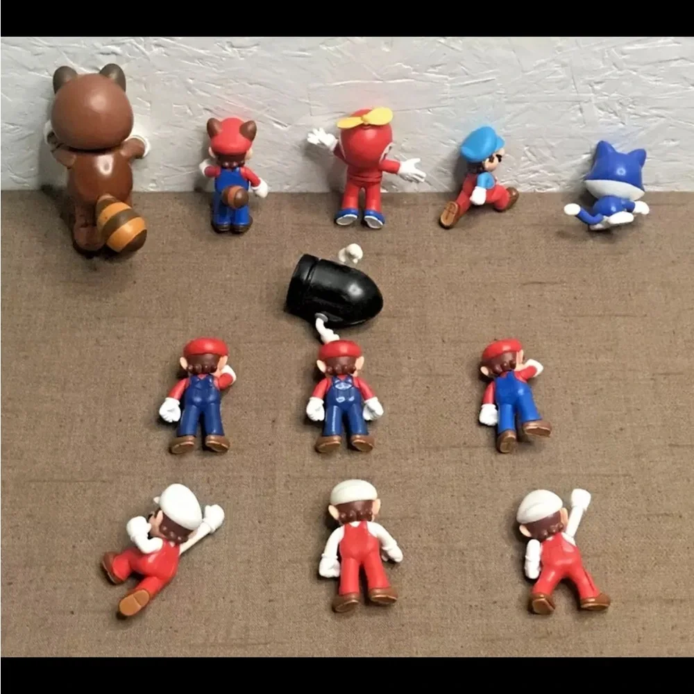 Lot of 12 Jakks Super Mario Figures: Ice, Tanooki, Propeller, Fire, Mario & More